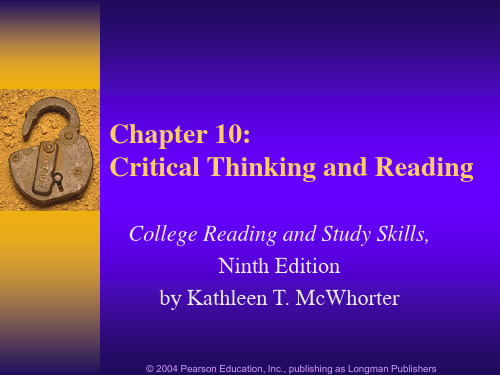 Chapter 10 Critical Thinking and Reading第10章批判性思维与阅读