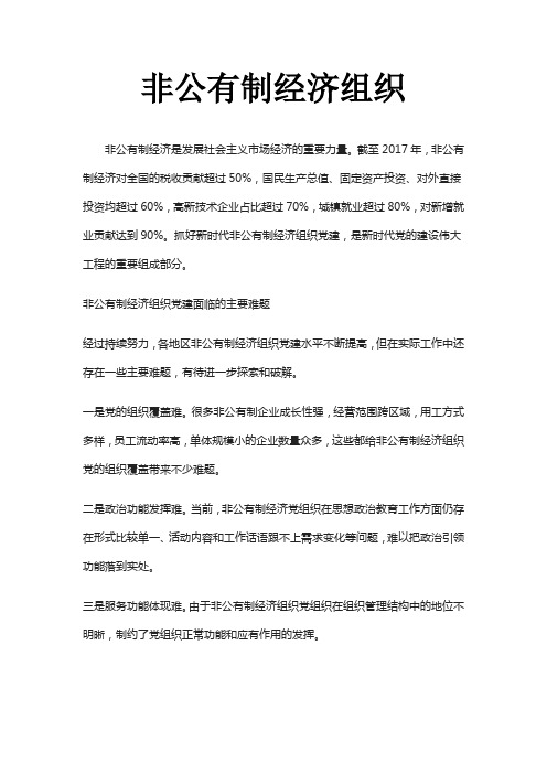 非公有制经济组织