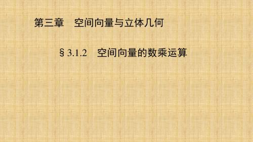 人教新课标A版高二数学《选修2-1》3.1.2 空间向量的数乘运算