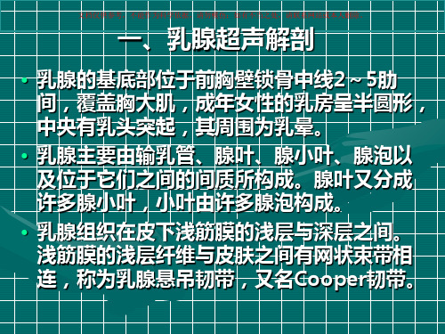 乳腺超声诊断培训课件