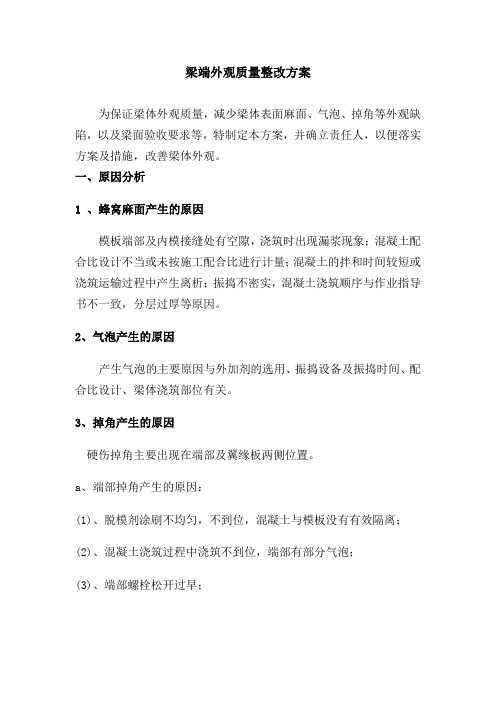 梁体外观质量处理方案