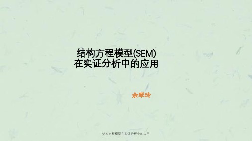 结构方程模型在实证分析中的应用课件