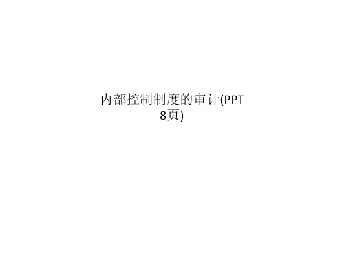 内部控制制度的审计(PPT 8页)