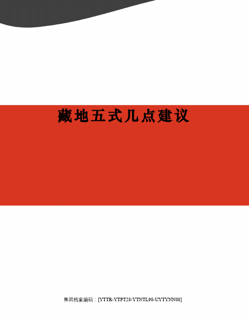 藏地五式几点建议