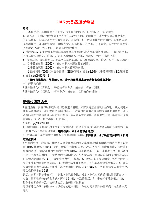2015大苗药理学笔记