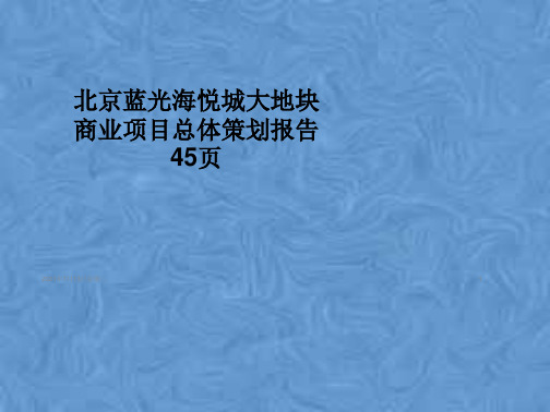 北京蓝光海悦城大地块商业项目总体策划报告45页