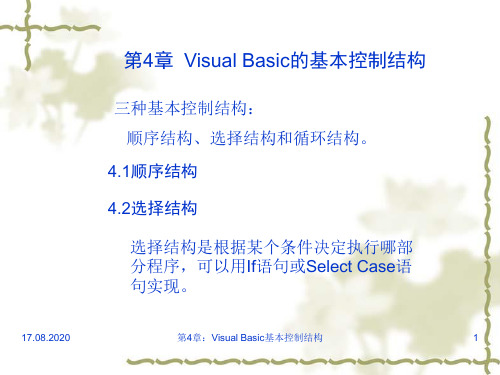 VB教程完整版第4章Visual Basic的基本控制结构PPT课件