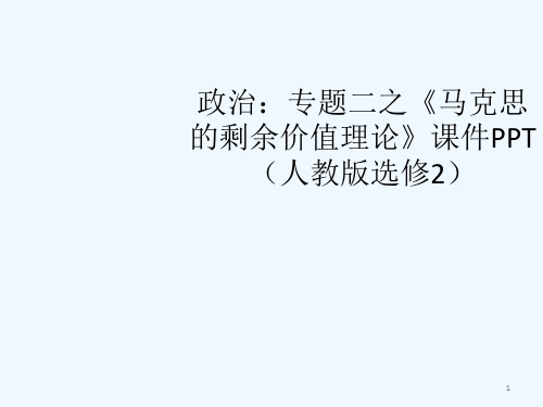 高中政治 专题二《马克思的剩余价值理论》课件 新人教版选修2
