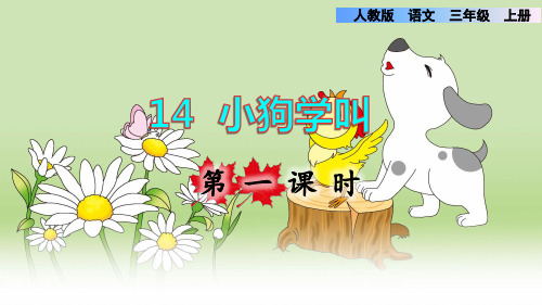 部编版三年级语文上册第四单元第14课《小狗学叫》第一课时课件