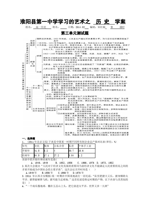 高中历史人教版必修2第3单元检测