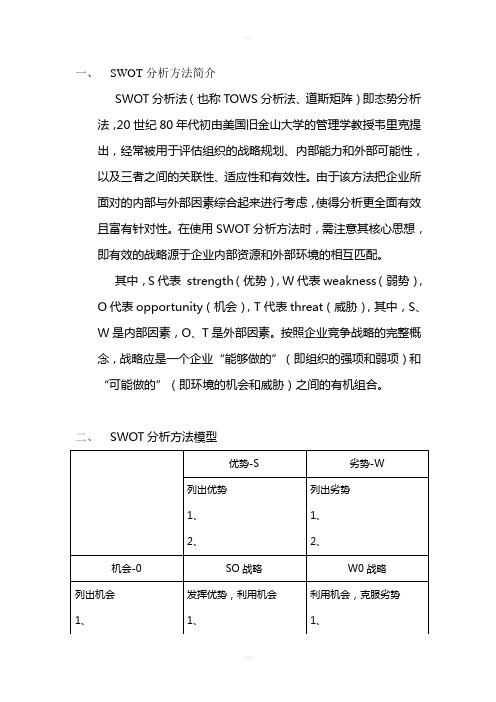 SWOT分析方法简介