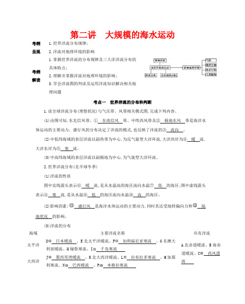高考地理一轮复习 第四单元 地球上的水 第二讲 大规模的海水运动教案-人教版高三全册地理教案