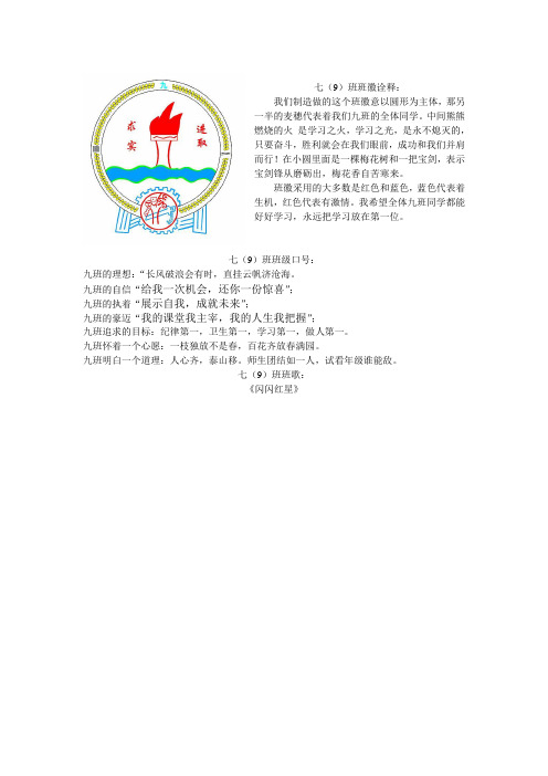 七年级九班班标及其含义