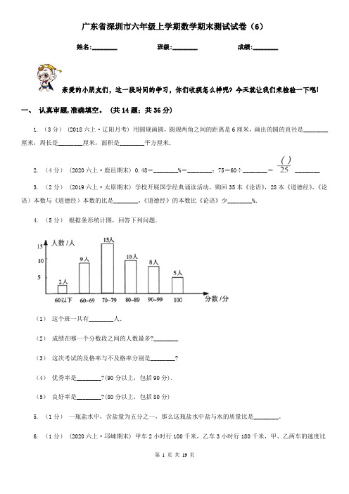 广东省深圳市六年级上学期数学期末测试试卷(6)