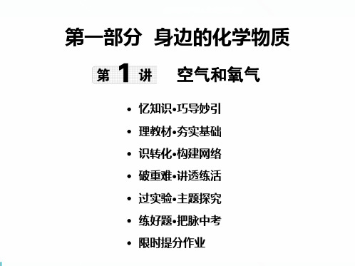 2020年中考化学复习 第1讲 空气和氧气
