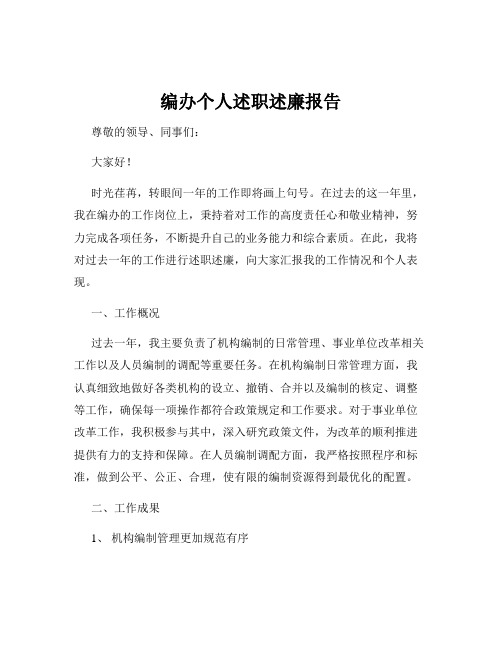 编办个人述职述廉报告