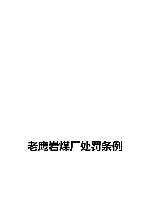 煤矿处罚条例