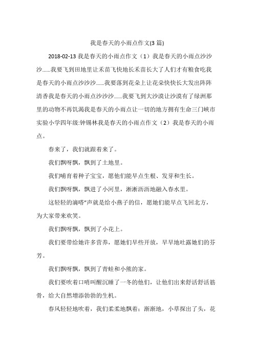 我是春天的小雨点作文(3篇)