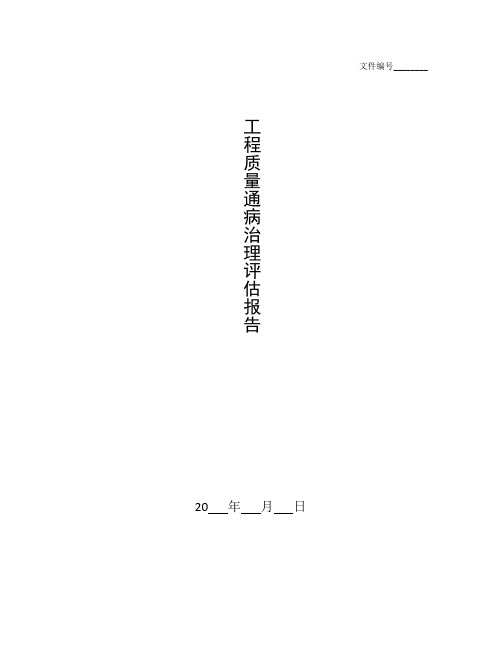 整理工程质量通病治理评估报告