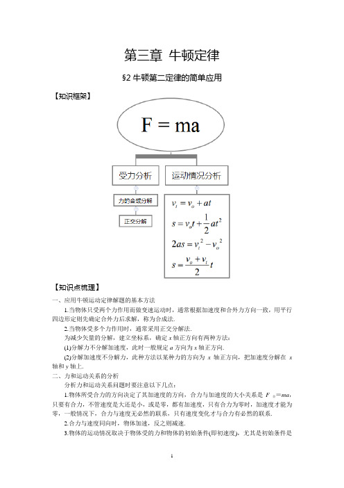 高一物理秋季班14牛顿第二定律的简单应用-教师版