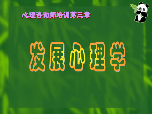心理咨询师培训——发展心理学