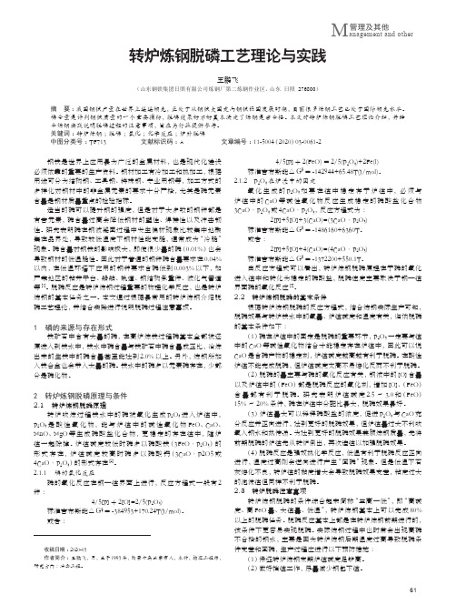 转炉炼钢脱磷工艺理论与实践