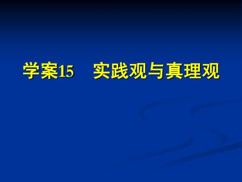 2014届政治第二轮复习学案15实践观与真理观