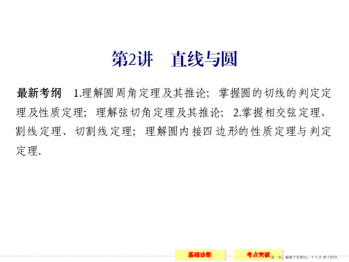 2016届人教A版高考数学大一轮复习课件 选修4-1 选修 第2讲