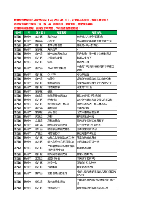 2020新版江西省抚州市箱包工商企业公司商家名录名单黄页联系电话号码地址大全66家