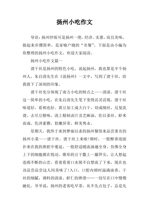 扬州小吃作文