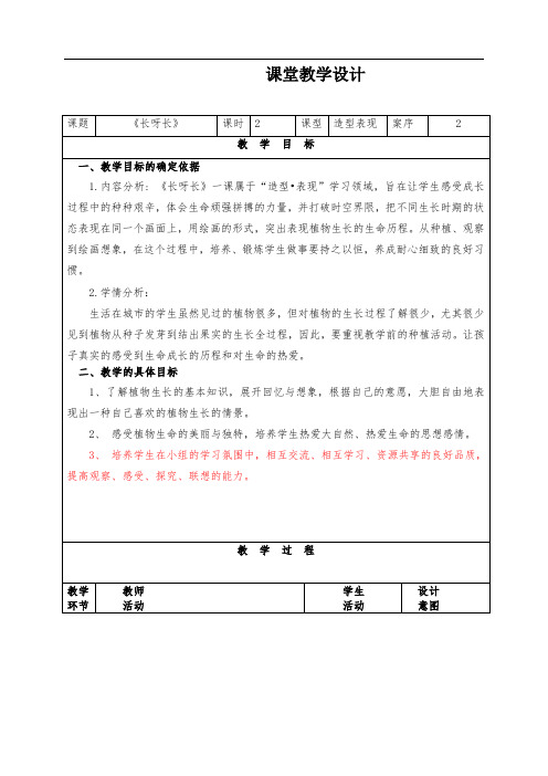 第二课《长呀长》备课 -