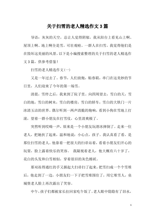 关于扫雪的老人精选作文3篇