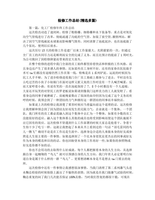 检修工作总结(精选多篇)