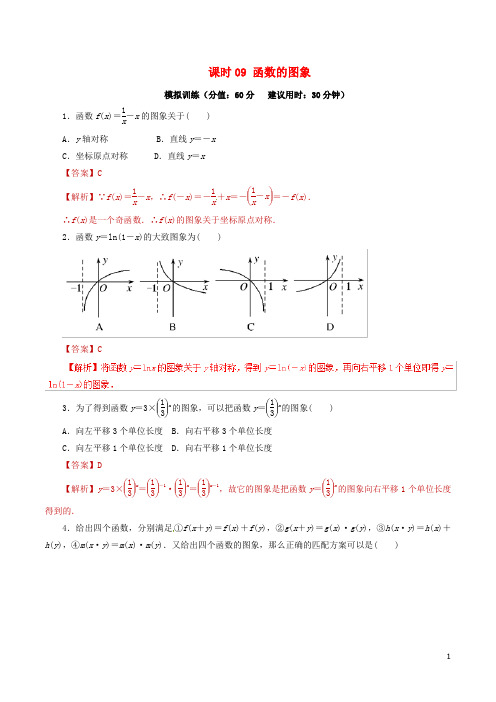 2019年高考数学课时09函数的图象单元滚动精准测试卷文(1)