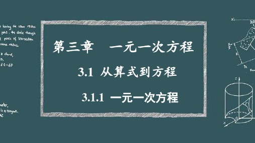 新部编版初中七年级数学上册第三章3.1.1  一元一次方程精品优质公开课课件