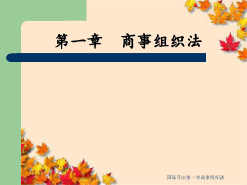 国际商法第一章商事组织法