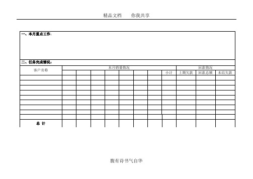 销售月报表