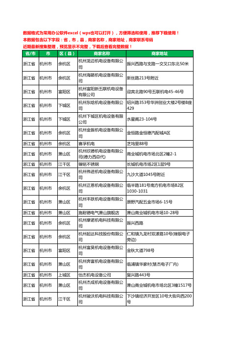 2020新版浙江省杭州市机电科技有限公司工商企业公司商家名录名单黄页联系电话号码地址大全506家