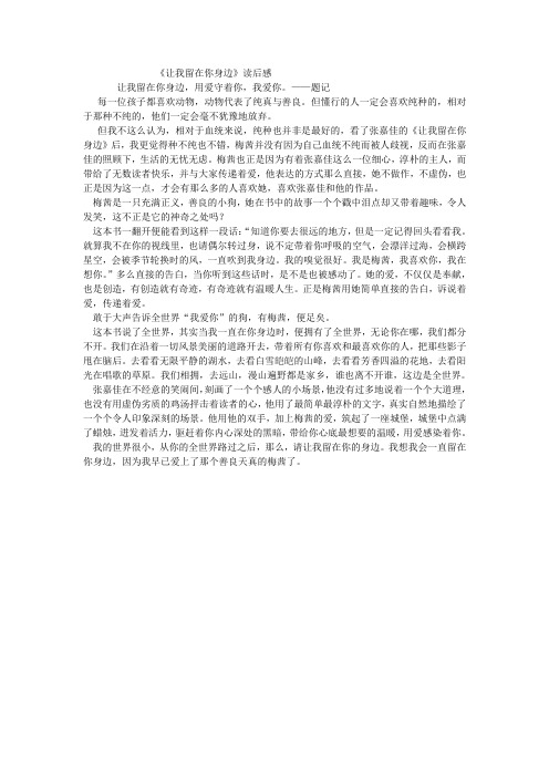 让我留在你身边
