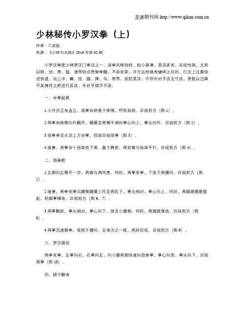 少林秘传小罗汉拳(上)