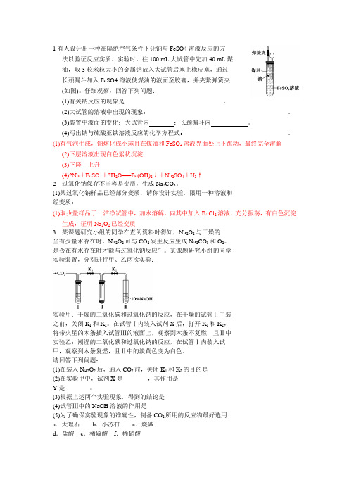 过氧化钠性质