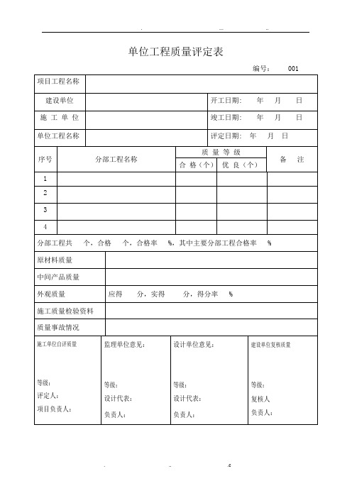 水利水电全套表格