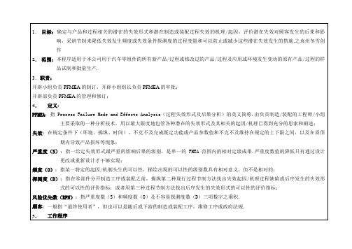FMEA控制程序