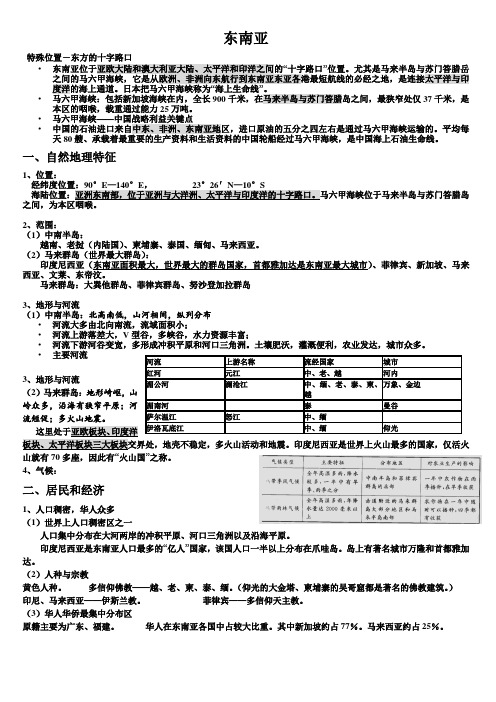 高中区域地理分区东南亚(涵盖高考所有考点)复习过程