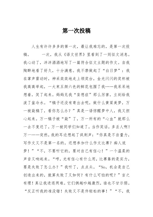 小学记叙作文：第一次投稿51