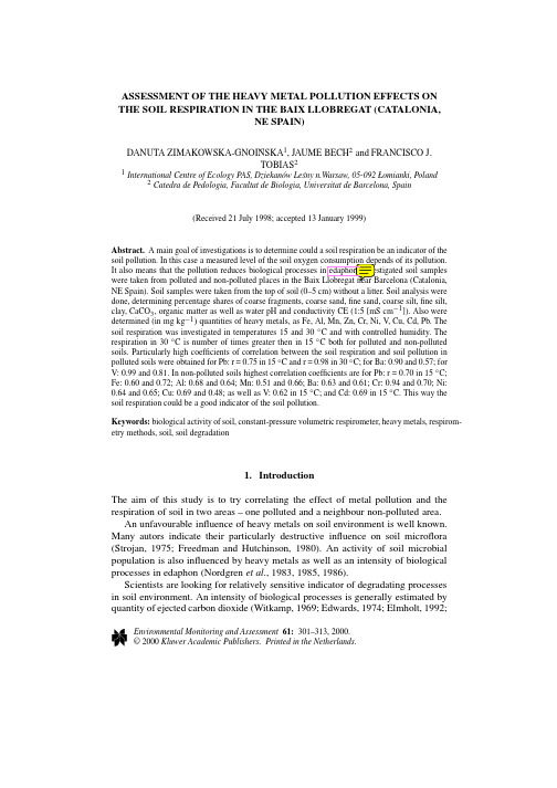 Assessment of the Heavy Metal Pollution