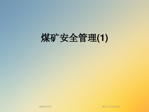 煤矿安全管理(1)