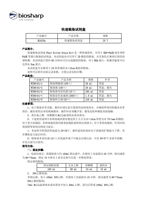 快速银染试剂盒