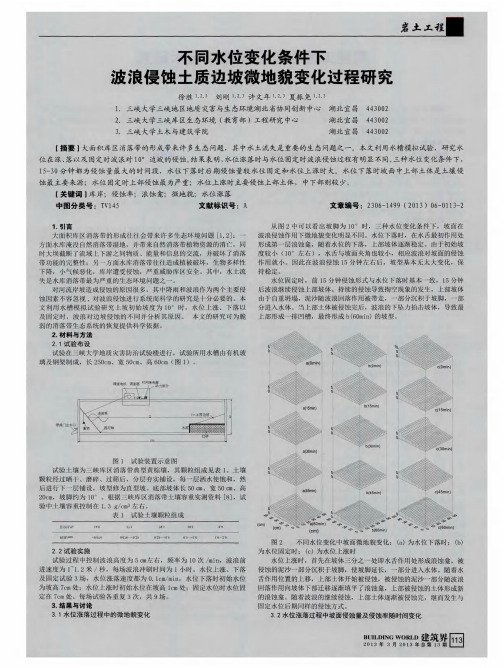 不同水位变化条件下波浪侵蚀土质边坡微地貌变化过程研究