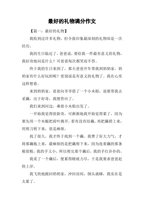 最好的礼物满分作文
